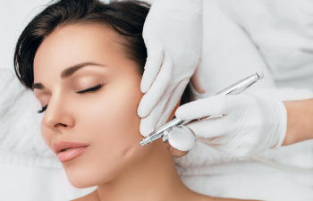 woman during facial treatment